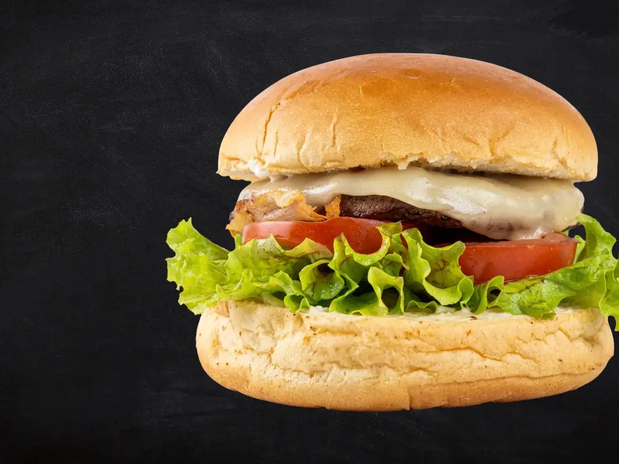 Hambúrguer suculento da Rock Eat's Burger
